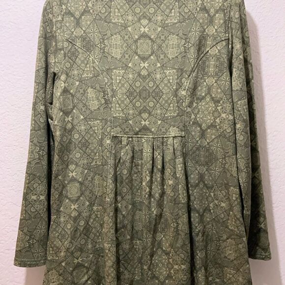 Soft Surroundings Full Zip Cardigan Jacket Green Smocked Waist Flattering medium - Picture 5 of 8